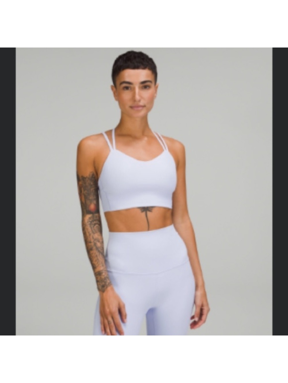 Lululemon Like a Cloud Ribbed Longline Bra Light Blue Size 2/4